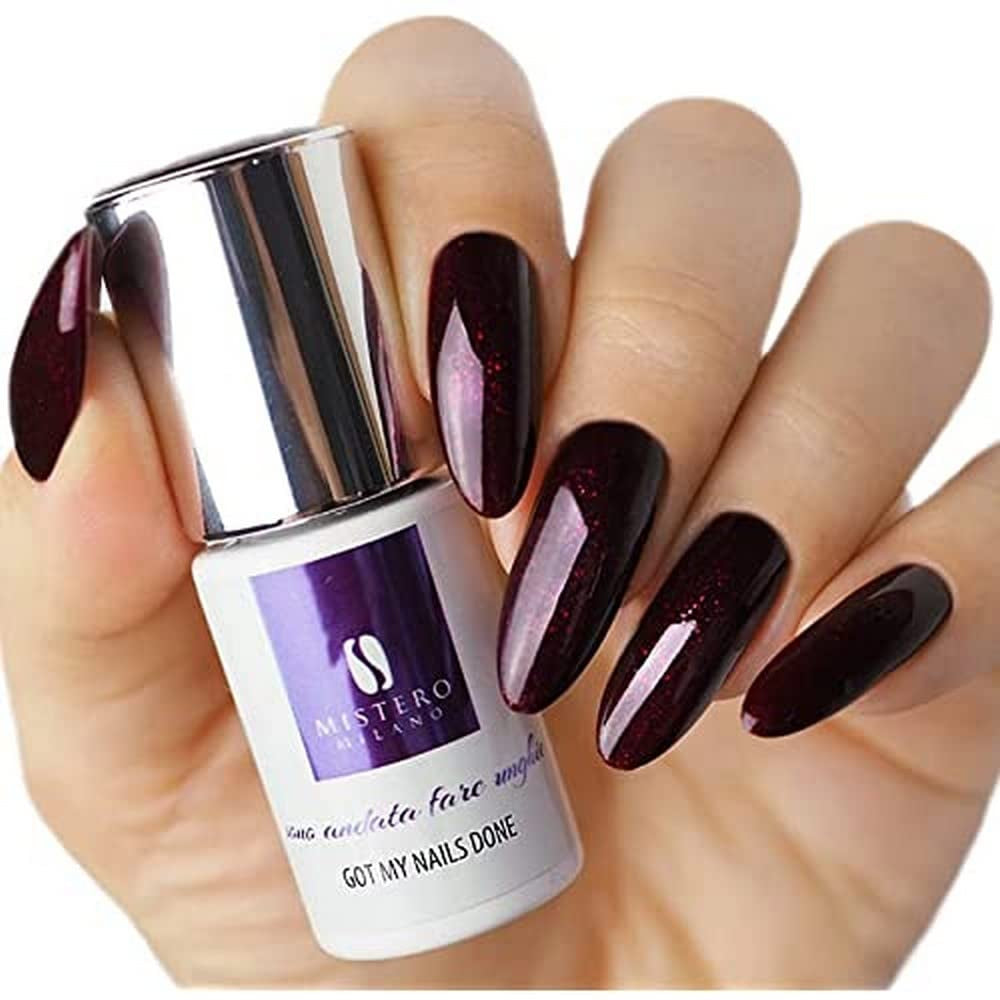 Esmalte de uñas con purpurina UV Mistero Milano - Esmalte de uñas LED - Híbrido con purpurina - Cobertura total - 7 ml Into the Dark Night
