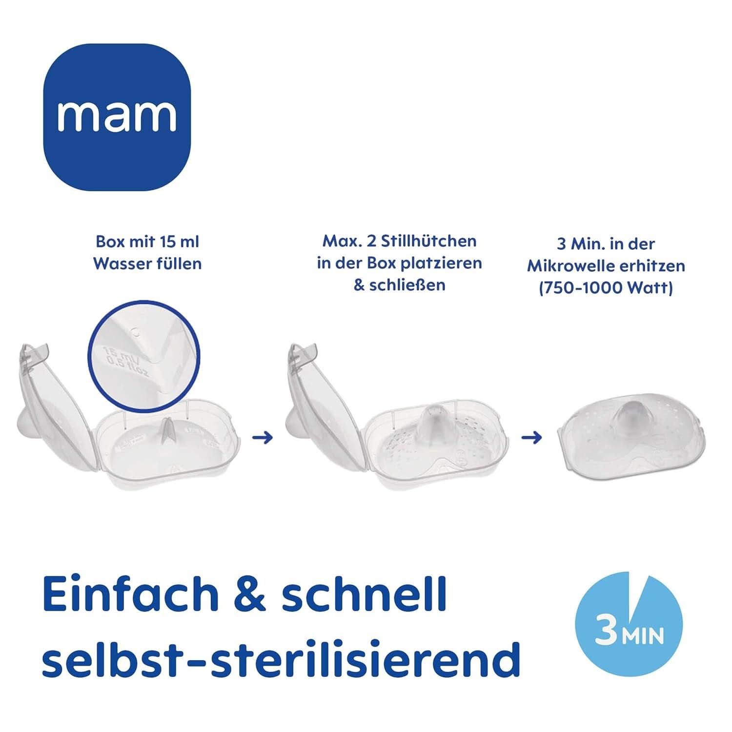 MAM Stillhütchen Größe S (Ø 17 Mm) Im 2Er-Set, Extra Weiche Brusthütchen Zum Schutz Beim Stillen, Brustwarzenschutz Für Maximalen Hautkontakt Zwischen Mutter Und Kind Accesorios Alimentación y Lactancia Bebe Naty Shop