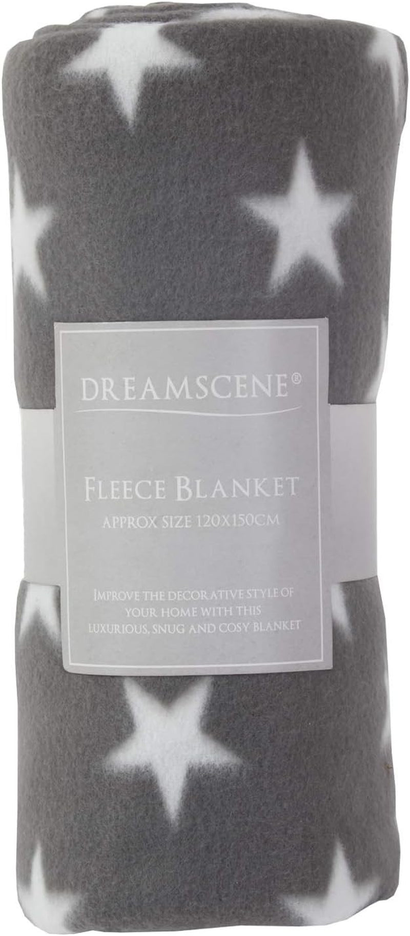 DREAMSCENE manta cómoda manta mullida manta de lana - manta de salón cálida suave de invierno, manta de sofá, manta de sofá, manta de peluche para niños, mantas de salón y de peluche 120X150Cm, manta para sofá estrellas grises Camas y mantas Besuche den DREAMSCENE-Store