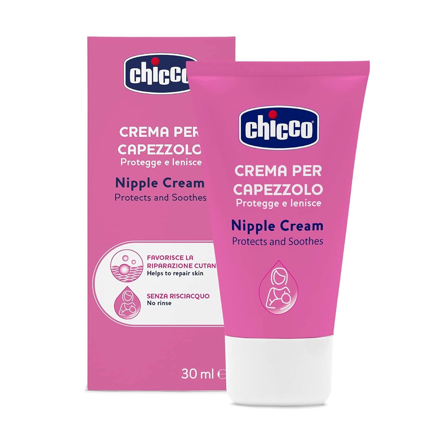Chicco Brustwarzencreme, Bereitet Die Brustwarze Auf Das Stillen Vor, Nährend, Parfümfrei Und Sicher Für Kinder, Hinterlässt Keine Flecken Auf Dem Gewebe Accesorios Alimentación y Lactancia Bebe Naty Shop
