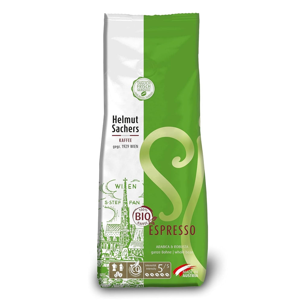 Helmut Sachers Kaffee - amestec vienez, cafea Viennese Melange din boabe Arabica de primă clasă, prăjite în Austria Cafea Naty Shop 500 grame Bio Espresso