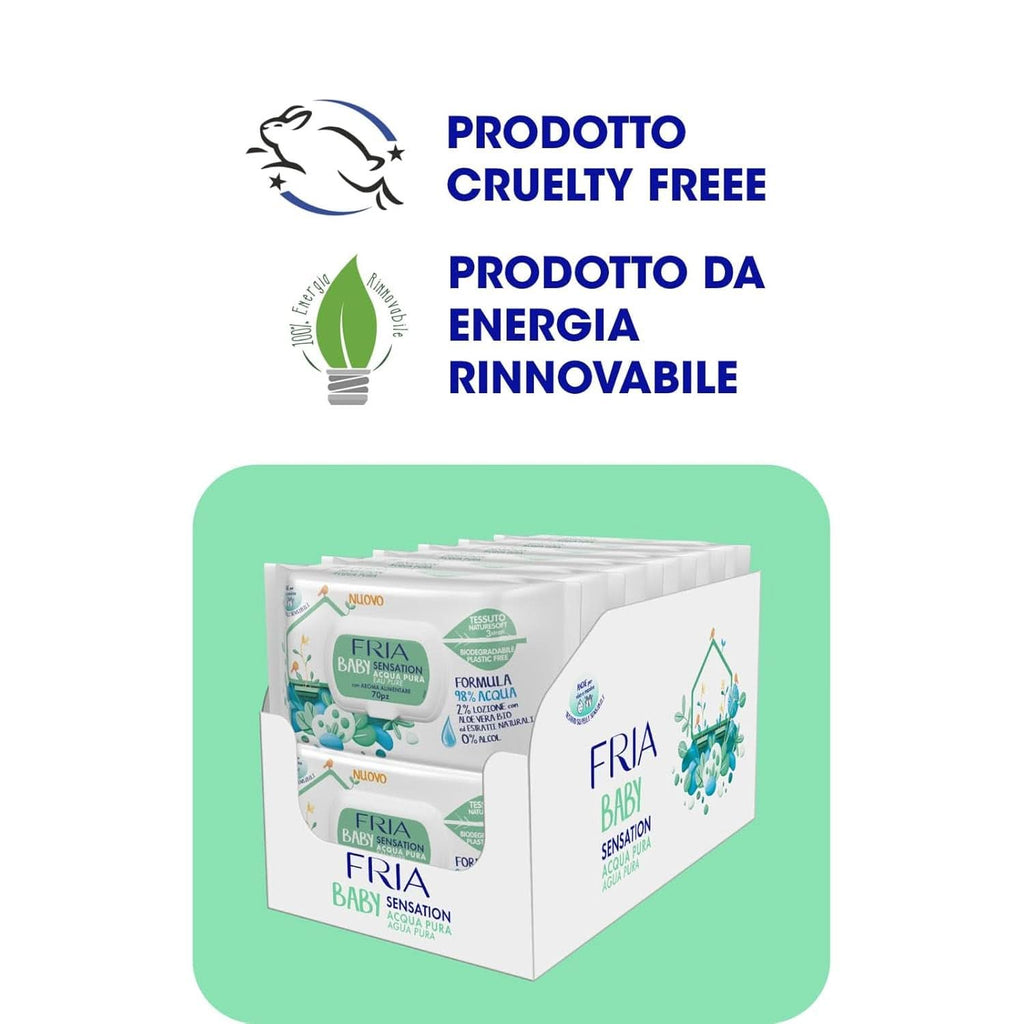 Servetele pentru schimbarea scutecelor Baby Sensation cu apa pura, formula cu apa purificata 98% cu efect de curatare a pielii, testate dermatologic, pachet economic Servetele Umede Bebelusi Naty Shop