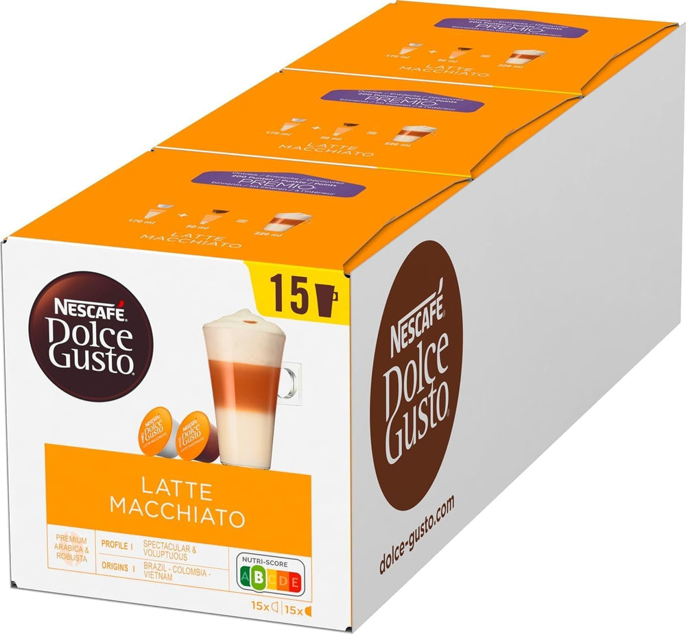 NESCAFÉ DOLCE GUSTO Krups KP3405 Genio S Plus Capsule Machine | Espresso Boost, 15 Bar Pump Pressure | 0.8 L Water Tank | 1500 Watt | Colour Red mit Latte Macchiato