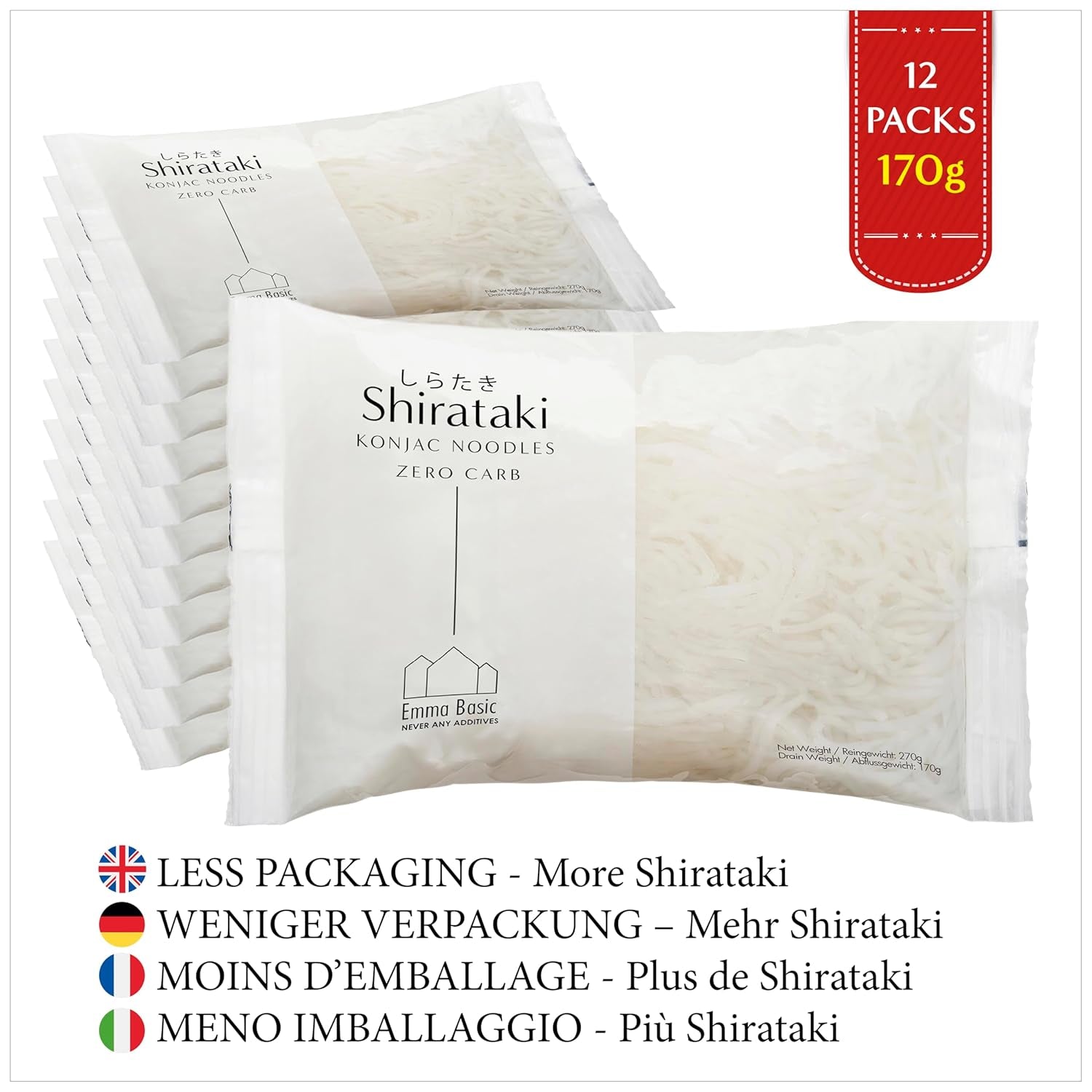 - Fideos Shirataki Konjac 12x270g | Vegano | Sin gluten