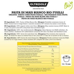 - Weiße Maisnudeln aus italienische Bio-Mais, glutenfree, Fusilli-Format - glutenfreie Nudeln, 100% Bio-Weißmehl, vegan, Packung mit 3 Packungen à 350 g