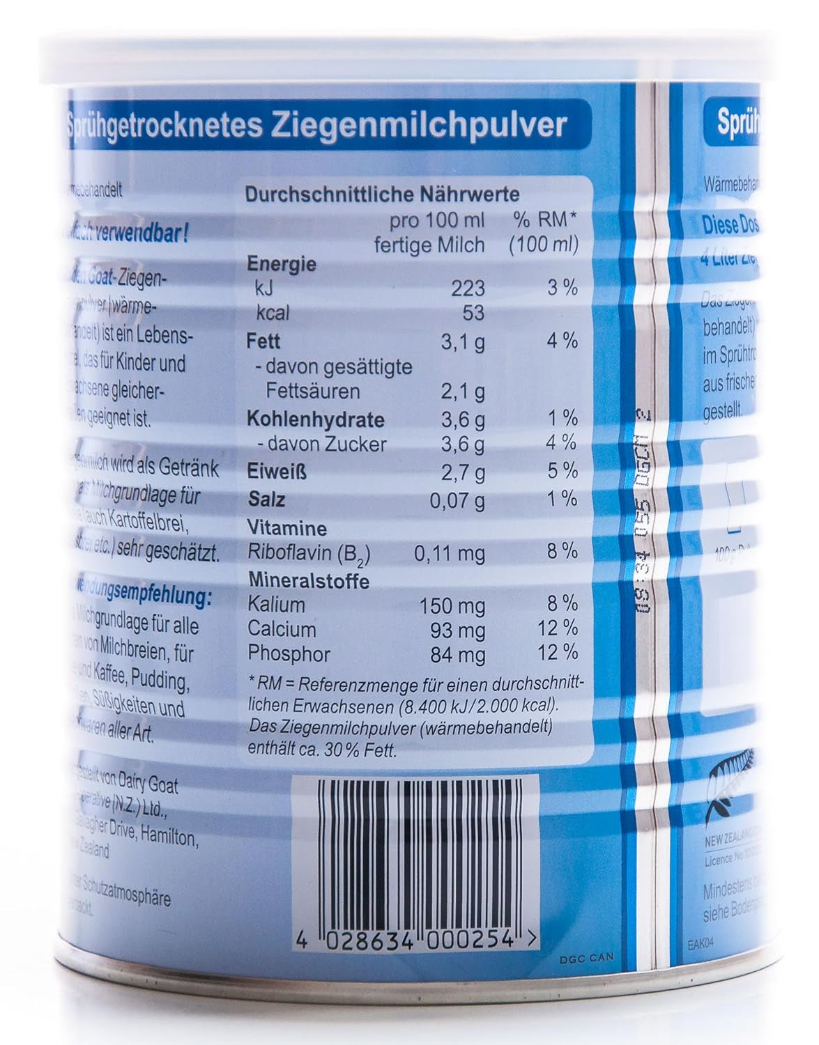 Ziegenmilch Pulver 400 g - 1 unidad
