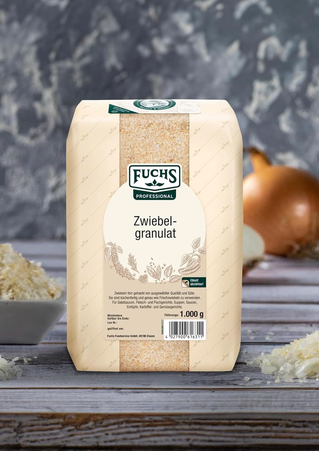 Fuchs Professional cebolla granulada, 1 Kg Especias Naty Shop