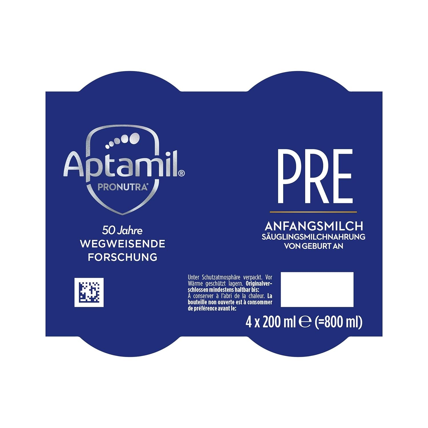 Aptamil Pronutra Pre - Fórmula infantil desde el nacimiento - Con aceites vegetales, sin aceite de palma - 6 x 4 x 200 ml (4800 ml)