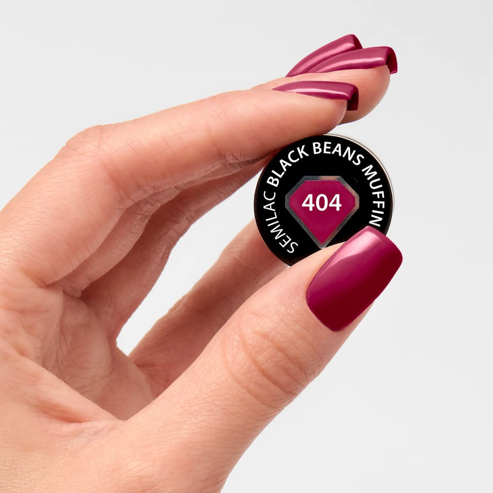 Semilac UV Nagellack Hybrid 404 Muffin de Frijoles Negros 7ml Kollektion Sabores de Otoño