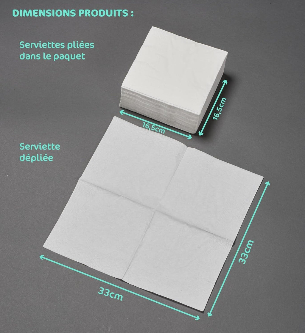 50 șervețele din vată 33 X 33 Cm, 2 straturi, FSC, celuloză, fucsia, 33 X 33 Cm