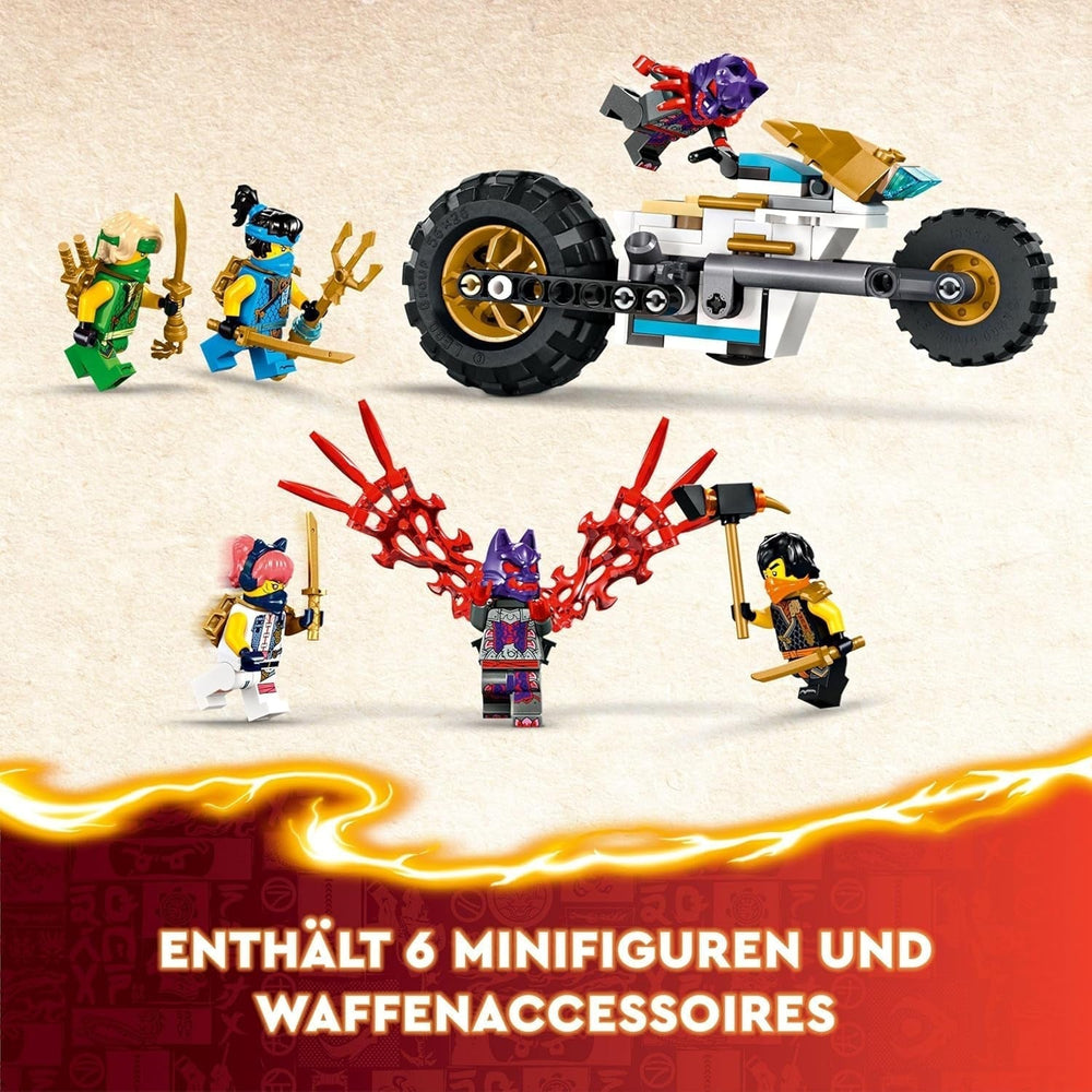 LEGO NINJAGO Ninja Team Combi Caterpillar, set 4 în 1 cu planor, mașină de curse și 2 motociclete și 6 minifigurine, cadou pentru băieți și fete, jucărie Ninja 71820 Seturi de constructie Besuche den LEGO-Store
