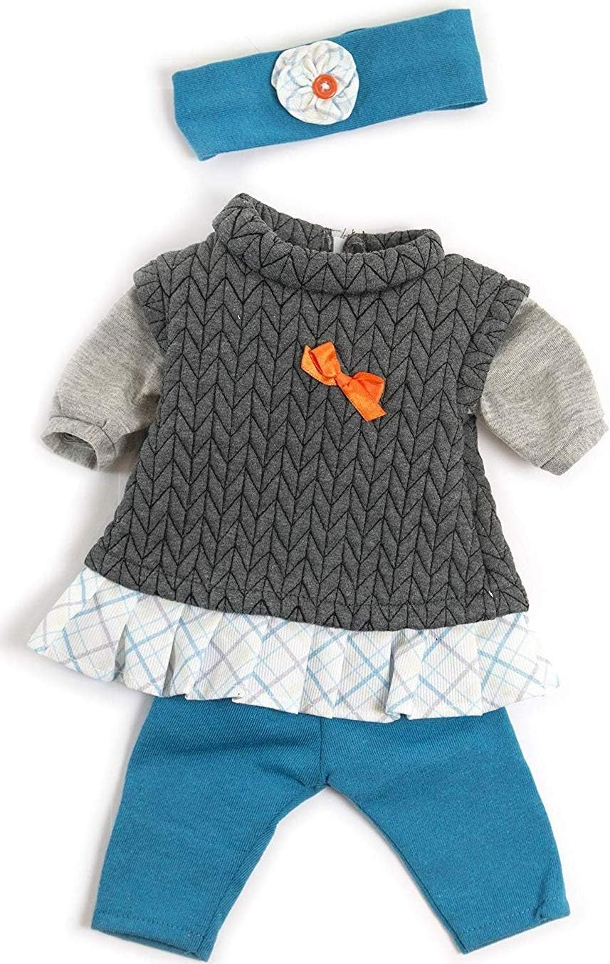 Miniland Set Puppenkleidung 40cm, Ropa, Leggins y Stirnband, Übergangszeit