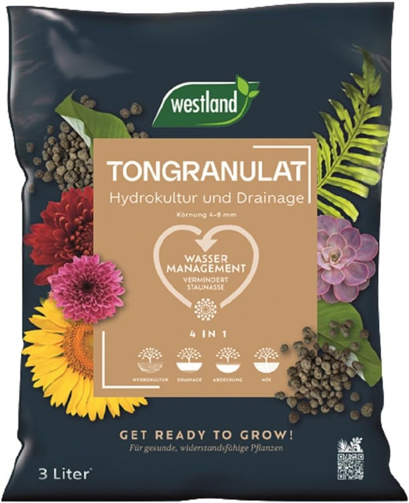 Westland Clay Granules, 5 L - Gránulos para plantas ideal para hidroponía, sustrato de drenaje sin aditivos químicos, para uso interior y exterior