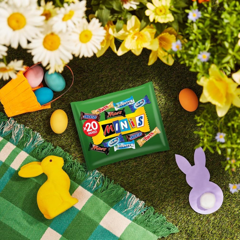 Mini paquete a granel de chocolate mixto, 20 mini snacks de chocolate (Mars, Snickers, Bounty, Twix, Milky Way), como caramelo, regalo de chocolate, caja de caramelos, 400 g