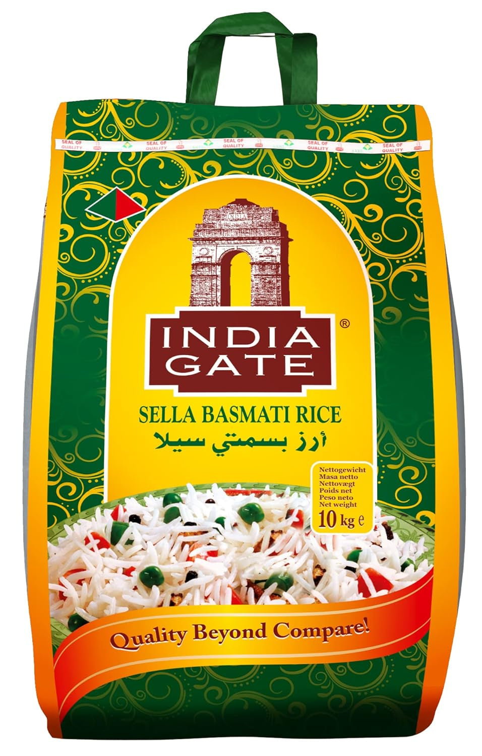 INDIA GATE Arroz Sella Basmati, precocido (de la India, grano largo y fino), aromatizado, paquete a granel - 1 paquete (1 x 1 kg)