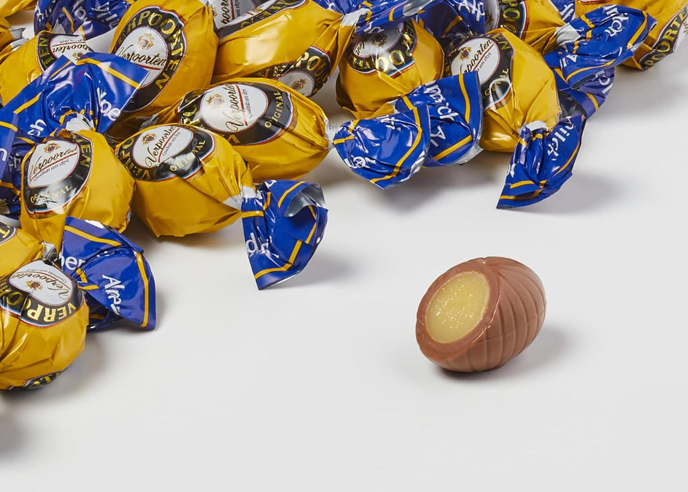 RCP Verpoorten Minis, Trufas de ponche de huevo, chocolate con leche alpino, relleno líquido, contiene alcohol, gran regalo, 110 g (paquete de 2)