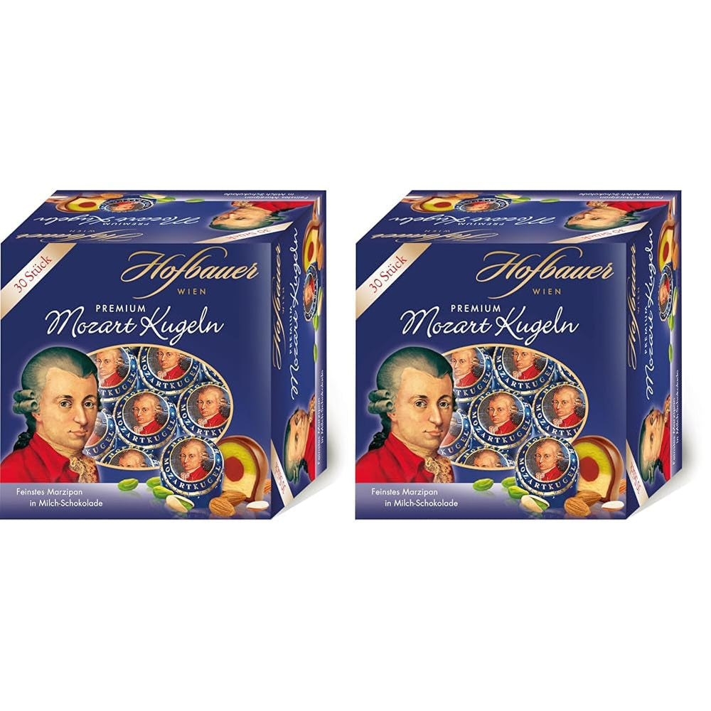 Hofbauer Vienna Mozart Bolitas, Caja de chocolate con leche 600 gramos (30 uds.) Naty Shop