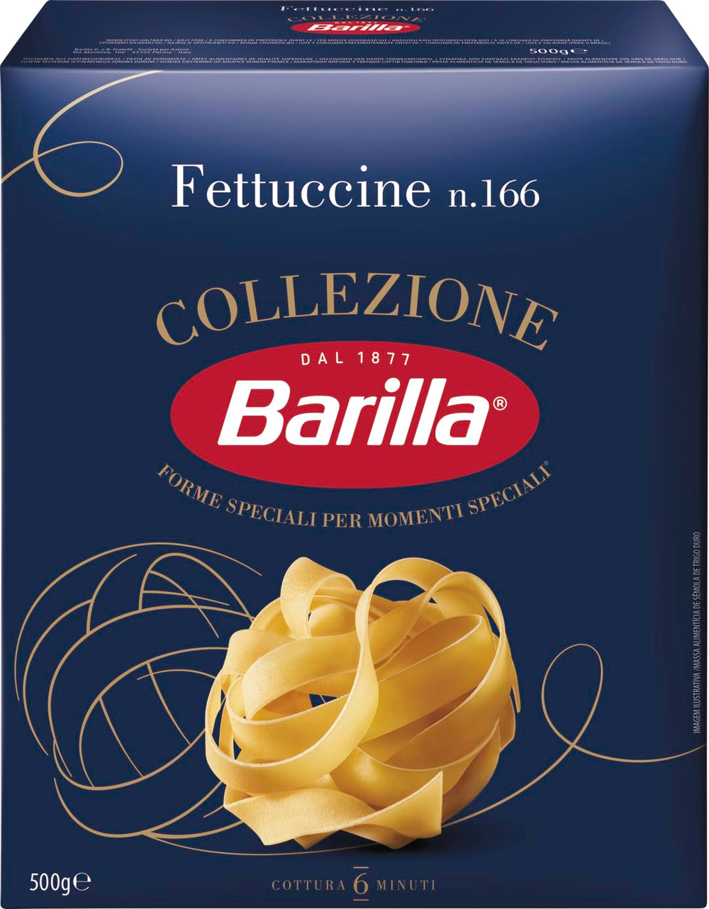 Pasta Barilla Collezione Fettuccine, (1 x 500 g) (Paquete de 3)