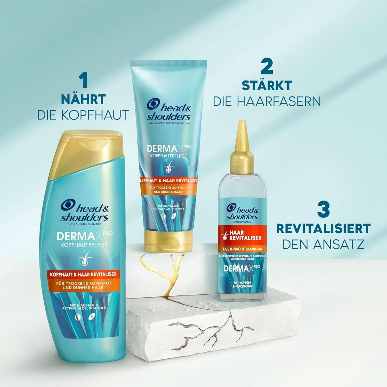 Derma X Champú Revitalizante, Cabeza y Hombros, 250 ml Ducha y Baño Naty Shop