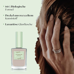 Esmalte de uñas beige de secado rápido (Moon Dust) - esmalte de uñas natural con fórmula vegana - transpirable, sostenible y duradero, 14 ml