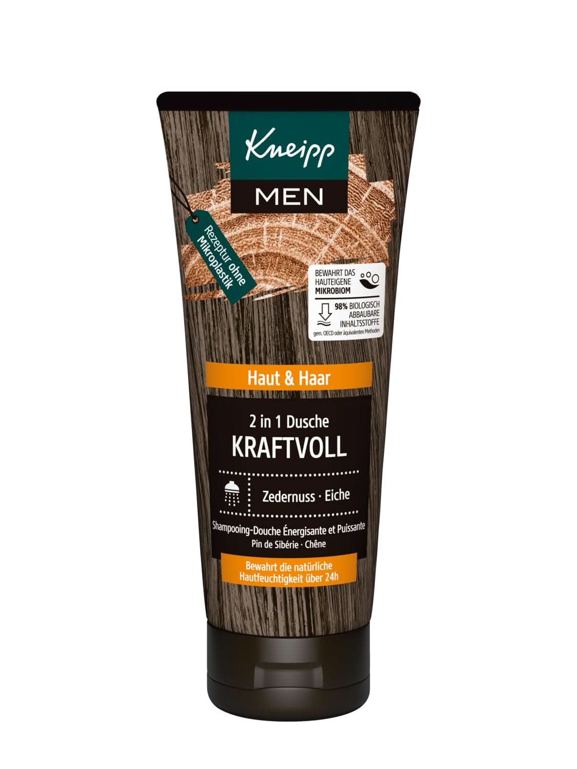 Kneipp MEN 2 en 1 Ducha Potente, Gel de ducha y champú, 200 ml Ducha y baño Naty Shop