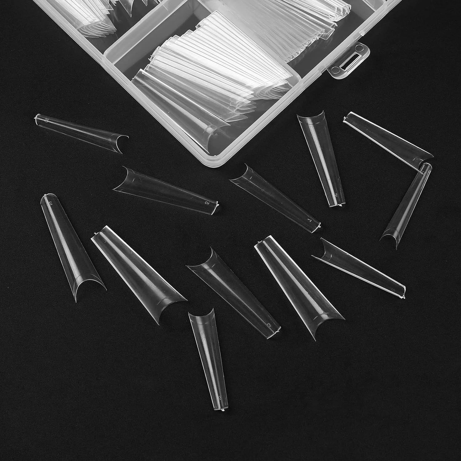 240 bucăți unghii artificiale, vârfuri unghii false extra lungi, acoperire completă, vârfuri unghii balerină (transparente)