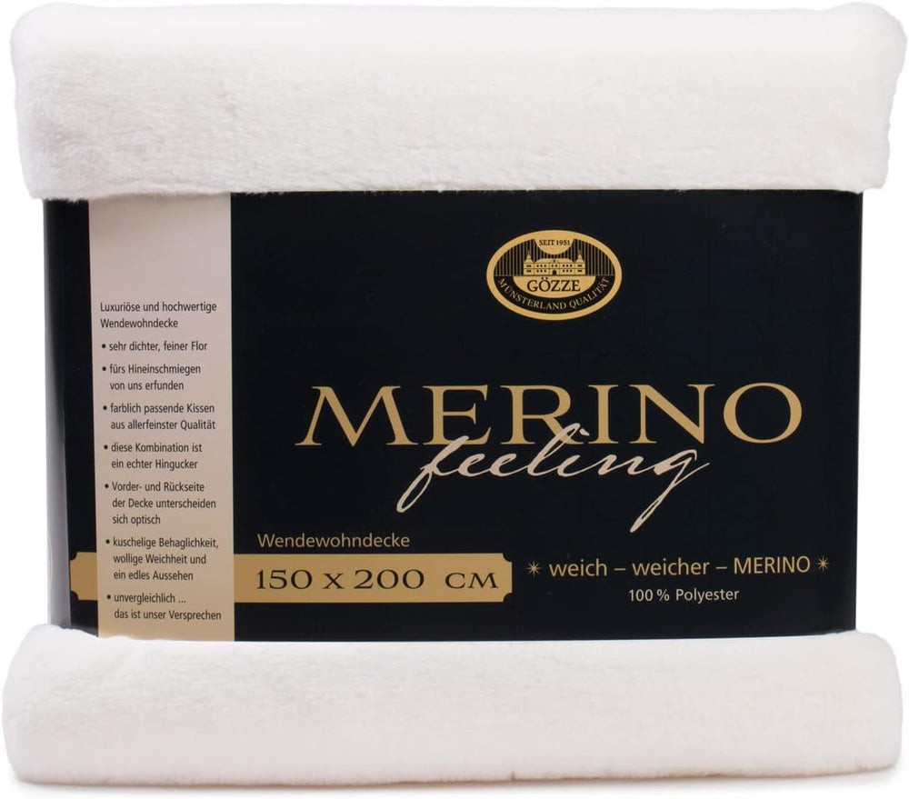 Gözze - manta cómoda, reversible, alta densidad 600 g/m², 150 x 200 cm - camas y mantas verde oscuro Besuche den Gözze-Store lana blanca 150 x 200 cm