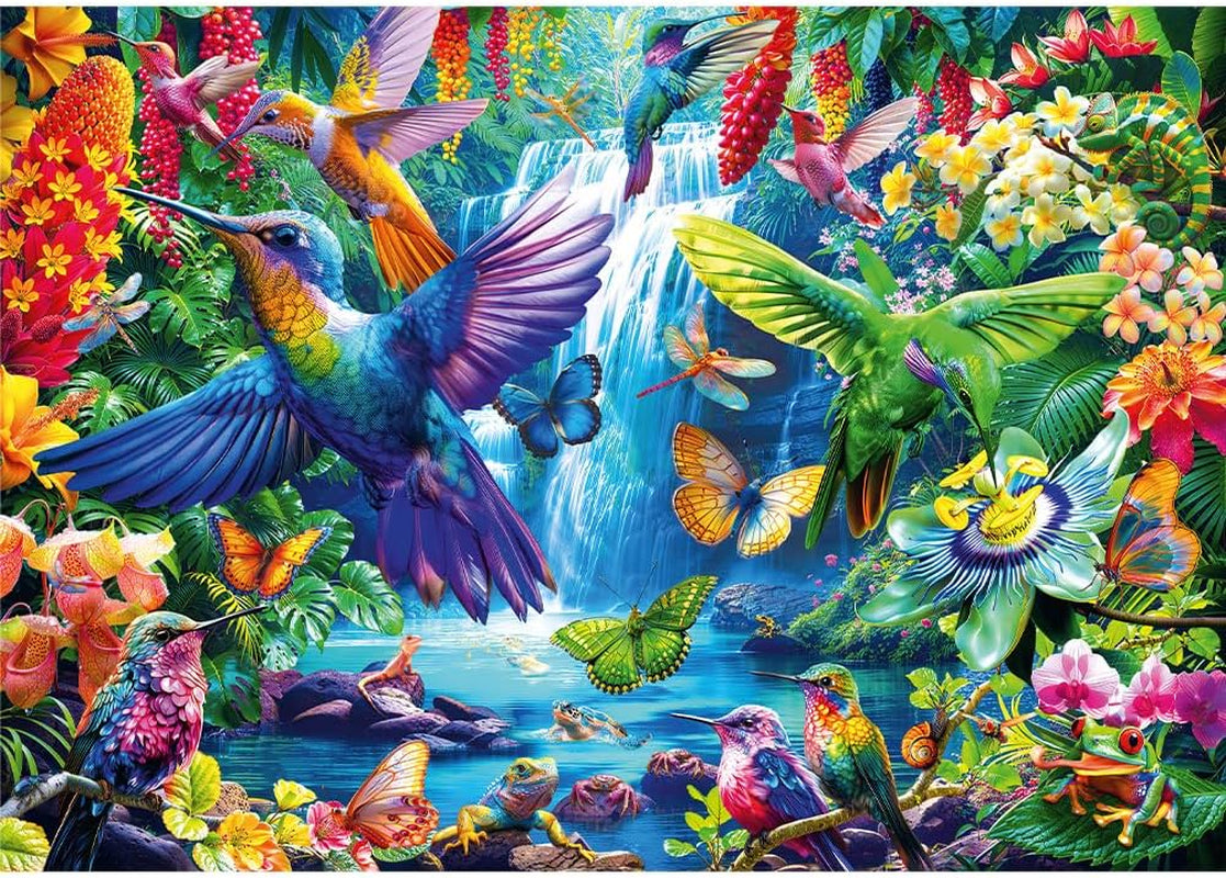 Trefl 10880 Hummingbirds in the Tropics 1000 piese - Diy puzzle cu păsări, Divertisment creativ, Pentru adulți și copii de 12 ani și peste, Multicolor Puzzle Naty Shop