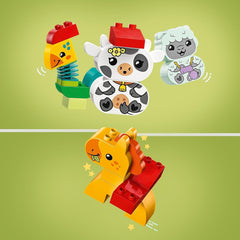 LEGO DUPLO Tren de Animales, Tren de Juguete con Ruedas, Figuras de Animales de Construcción y Reconstrucción Creativas, Juguete Educativo para Niños Pequeños, Regalo de Cumpleaños para Amantes de los Animales Niñas y Niños 1½ Años 10412 Juegos de Construcción Besuche den LEGO-Store