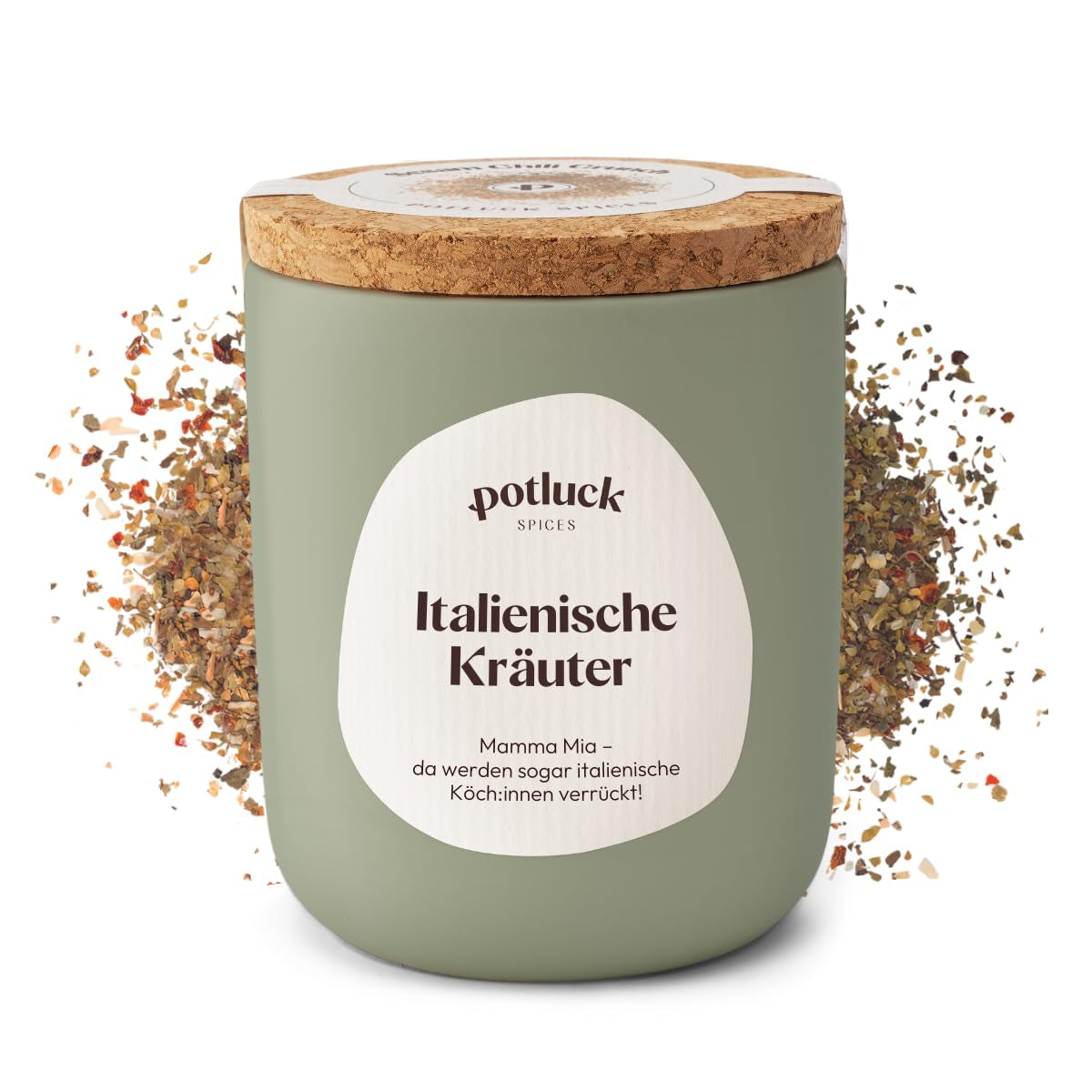 Comida compartida | Pasta y pizza kräuter | Gewürzzubereitung im Keramiktopf | 40g | Vegano, sin gluten y con ingredientes naturales