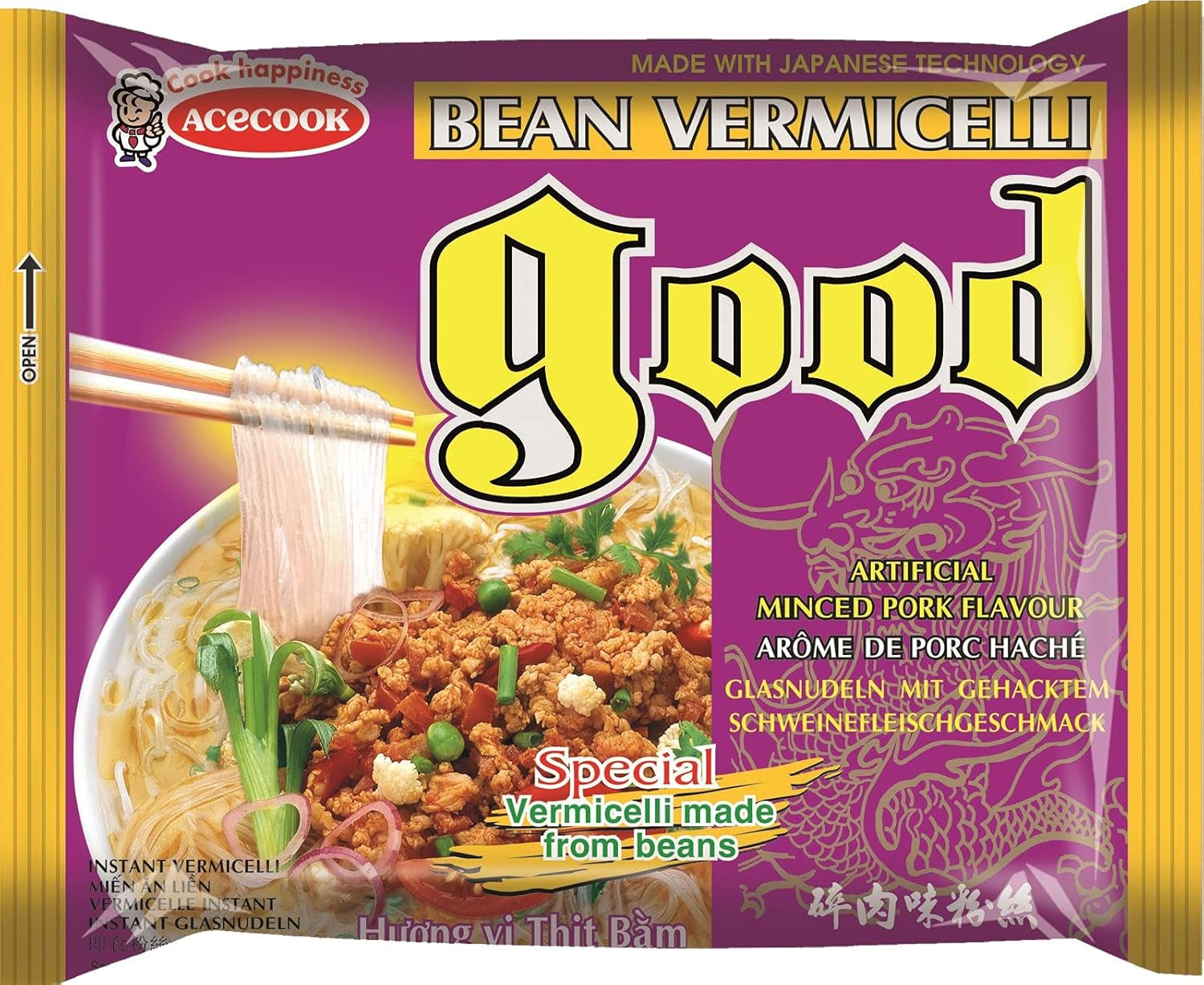 - Fideos Instantáneos con Cerdo GD Glass - (1 x 57g)