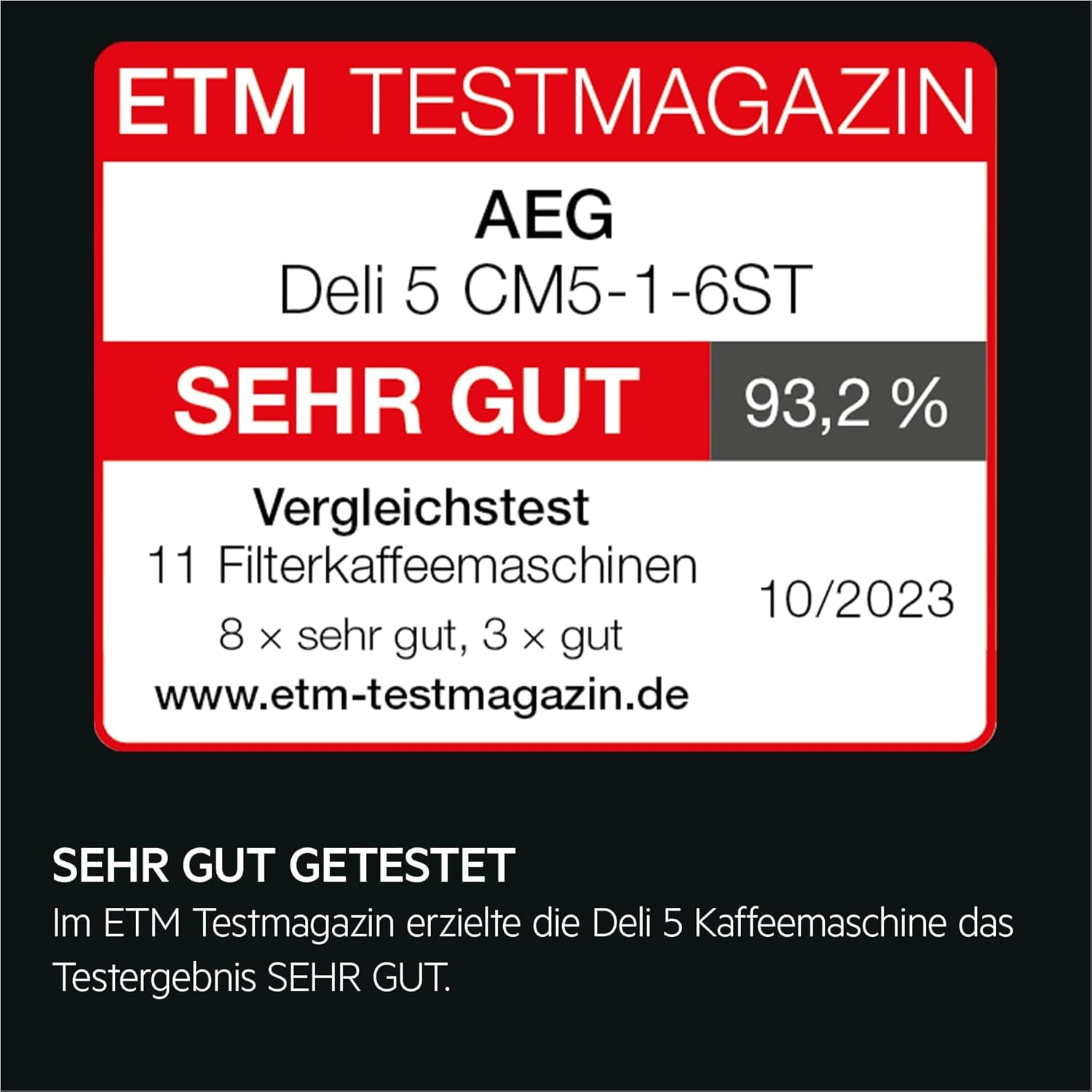 Espressor AEG Deli 5, 1,5 l, temporizator programabil, funcție de menținere la cald, oprire de siguranță, indicator nivel apă, dozaj optim, funcție anti-picurare, oțel inoxidabil, CM5-1-6ST