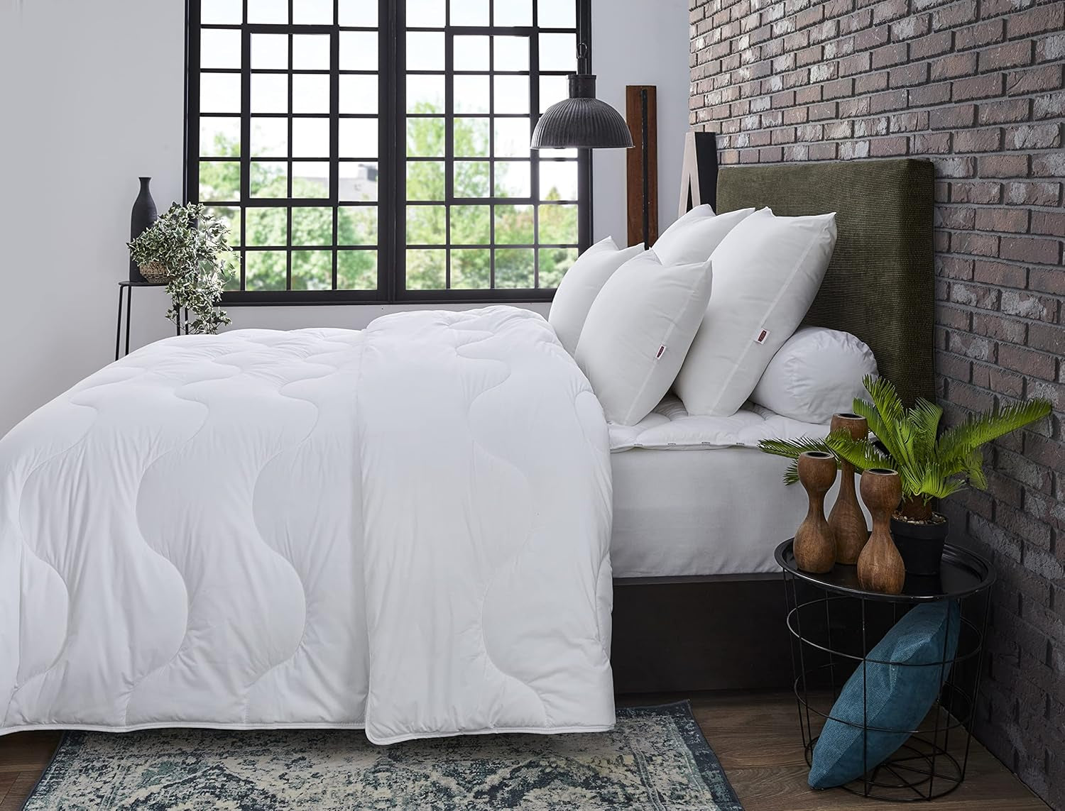 DODO Edredón Munich Basic, poliéster, blanco, 150X220 cm Edredones y edredones Naty Shop