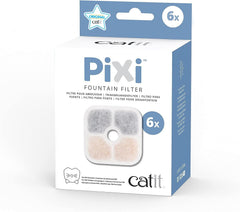 Catit 43722 Pixi Ersatzfilter, filtro de brunnen para el Catit Pixi Trinbrunnen, paquete de 6, blanco