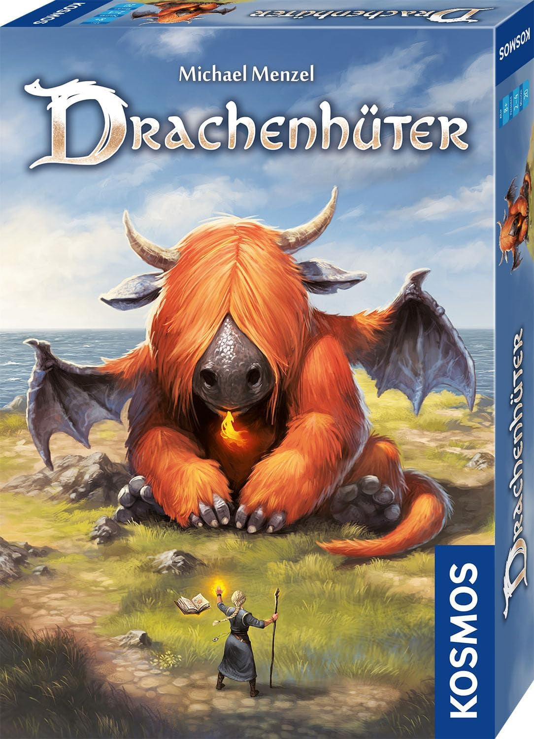 Kosmos 683757 Dragon Keeper, Joc de cărți mare pentru întreaga familie de la 8 ani, 123 de cărți de dragon frumoase, de format mare, de Michael Menzel, joc de societate, cadou