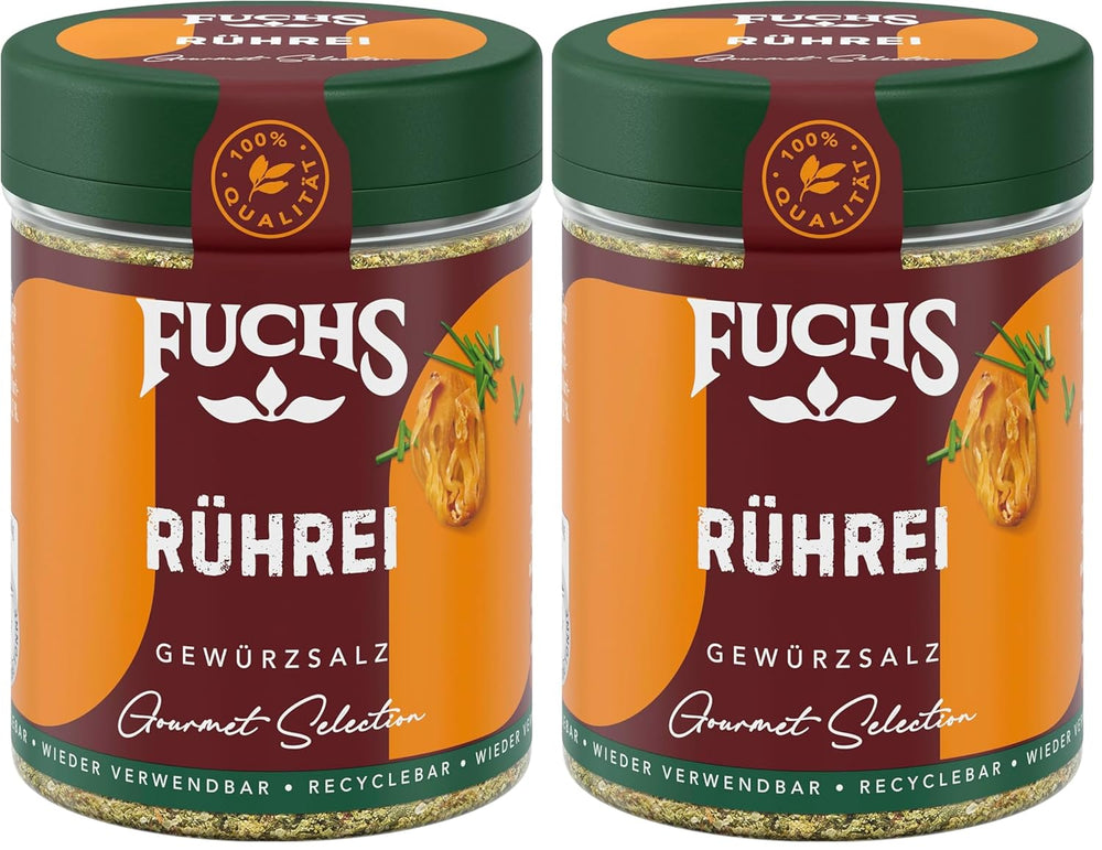 Fuchs Gourmet Selection Klassisch/Heimisch – Bratkartoffel Gewürzsalz, nachfüllbares Kartoffel Gewürz, Salz zum Würzen von Brat- & Ofenkartoffeln, Pommes Frites & Co, vegano, 70 g