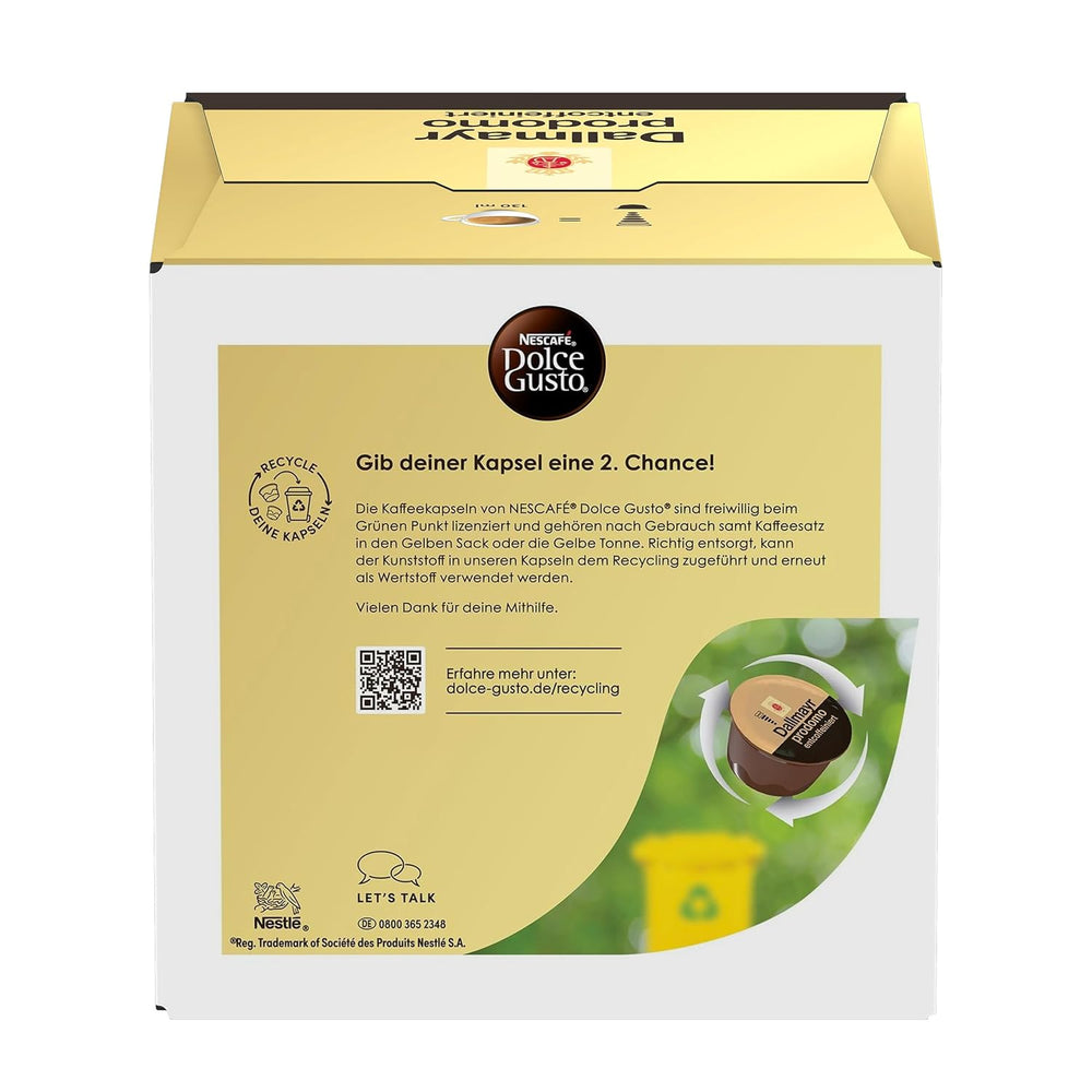 NESCAFÉ DOLCE GUSTO DALLMAYR prodomo entcoffeiniert Kaffeekapseln 3er Pack (3 x 16 Kapseln)