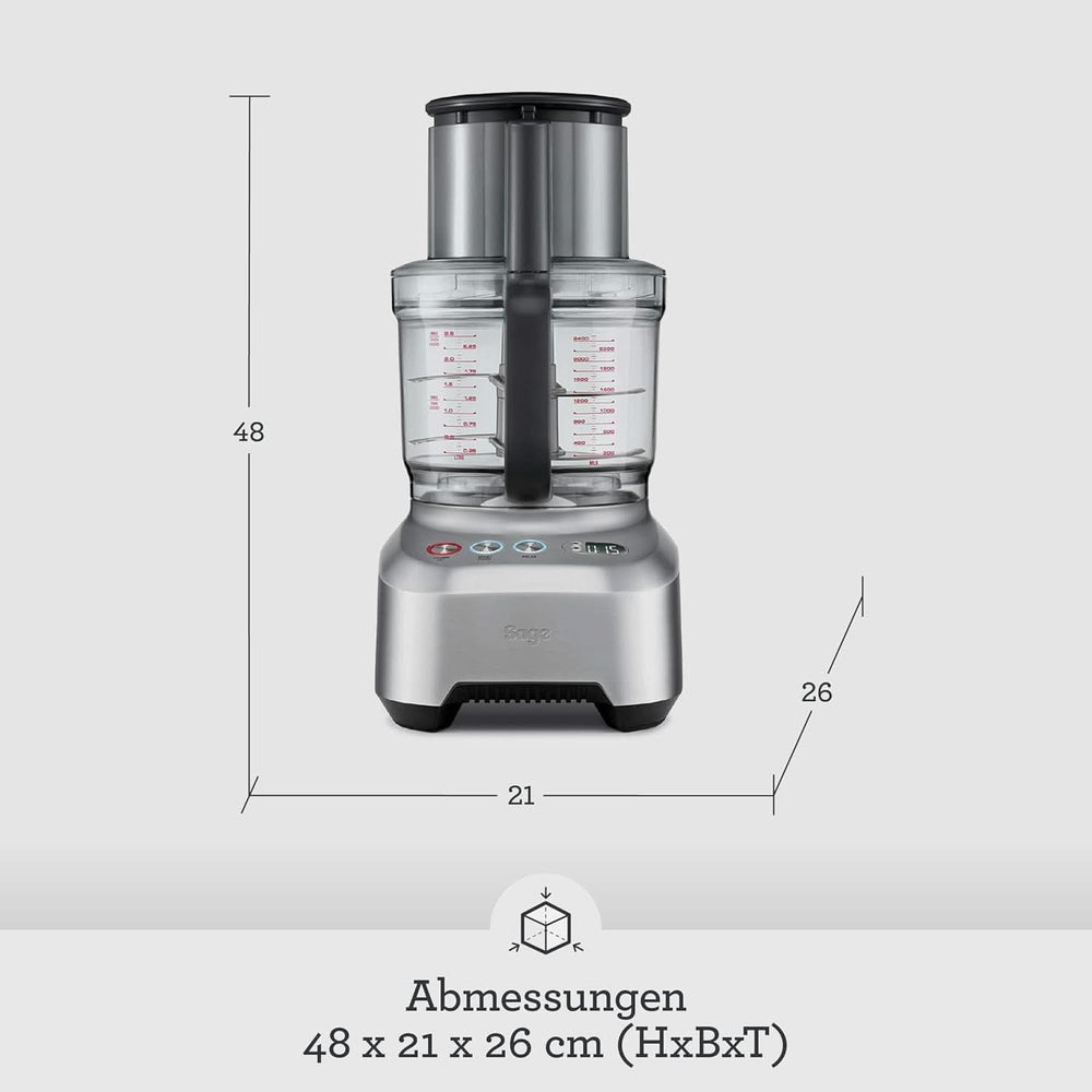 Sage Appliances SFP820 the Kitchen Wizz Peel Und Dice, Küchenmaschine, 2000 Watt Madre e Hijo Naty Shop