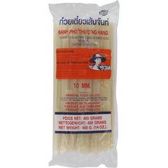 Fideos de arroz - tailandeses, fideos de cinta de arroz de 10 mm de ancho, hechos con harina de arroz, rectos - 1 x 400 g