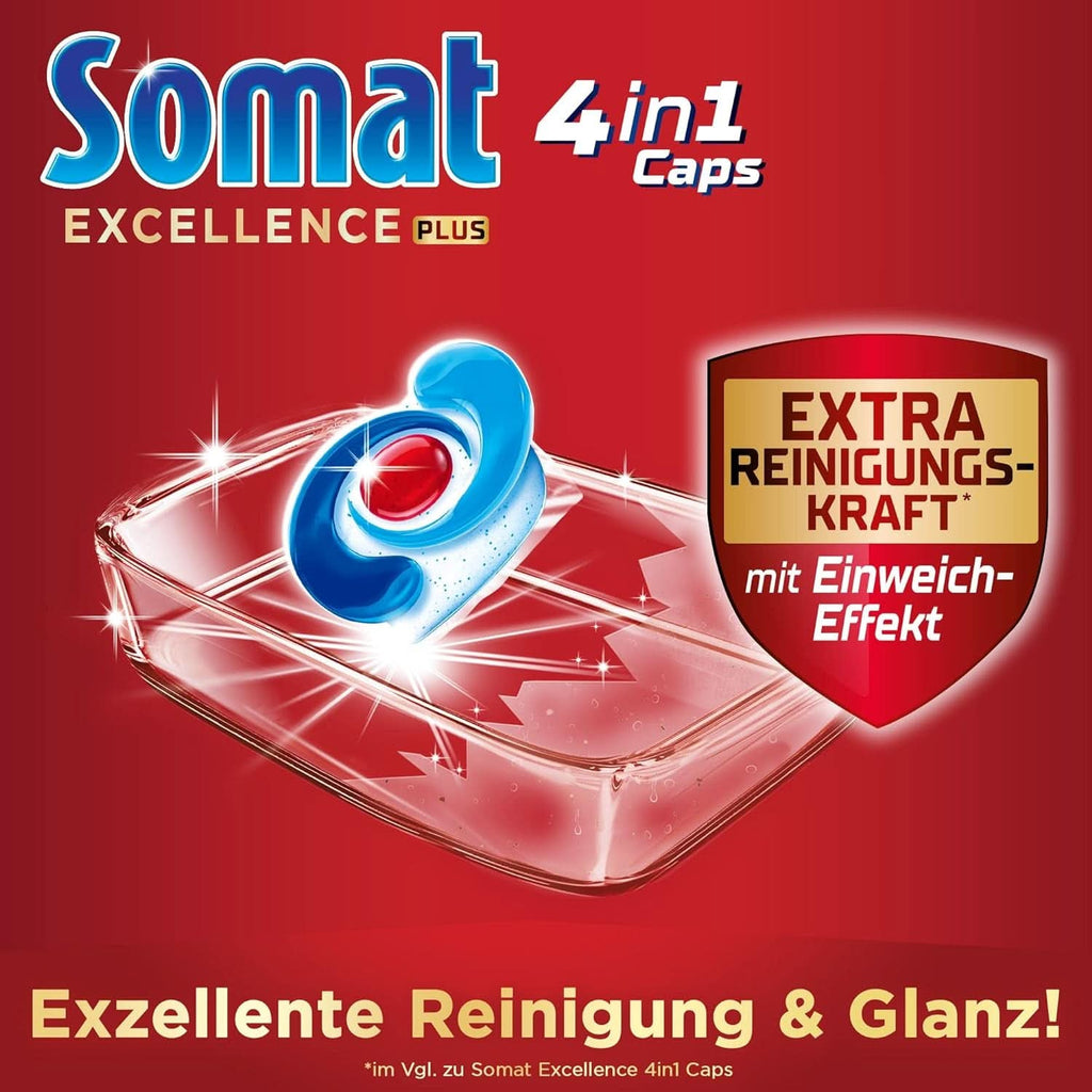 Somat Excellence plus 4In1 Caps (50 Caps), tablete de spălat vase Naty Shop