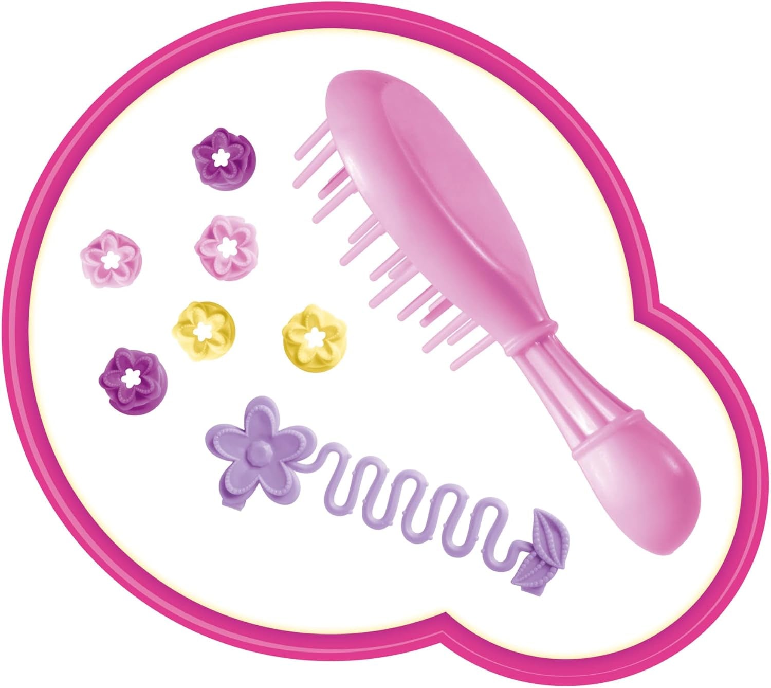 Simba 105733640 - Steffi Love Flower Hair, păpușă cu păr extra lung, include 6 agrafe, accesoriu pentru împletituri și pieptene, 29 cm, vârste 3+