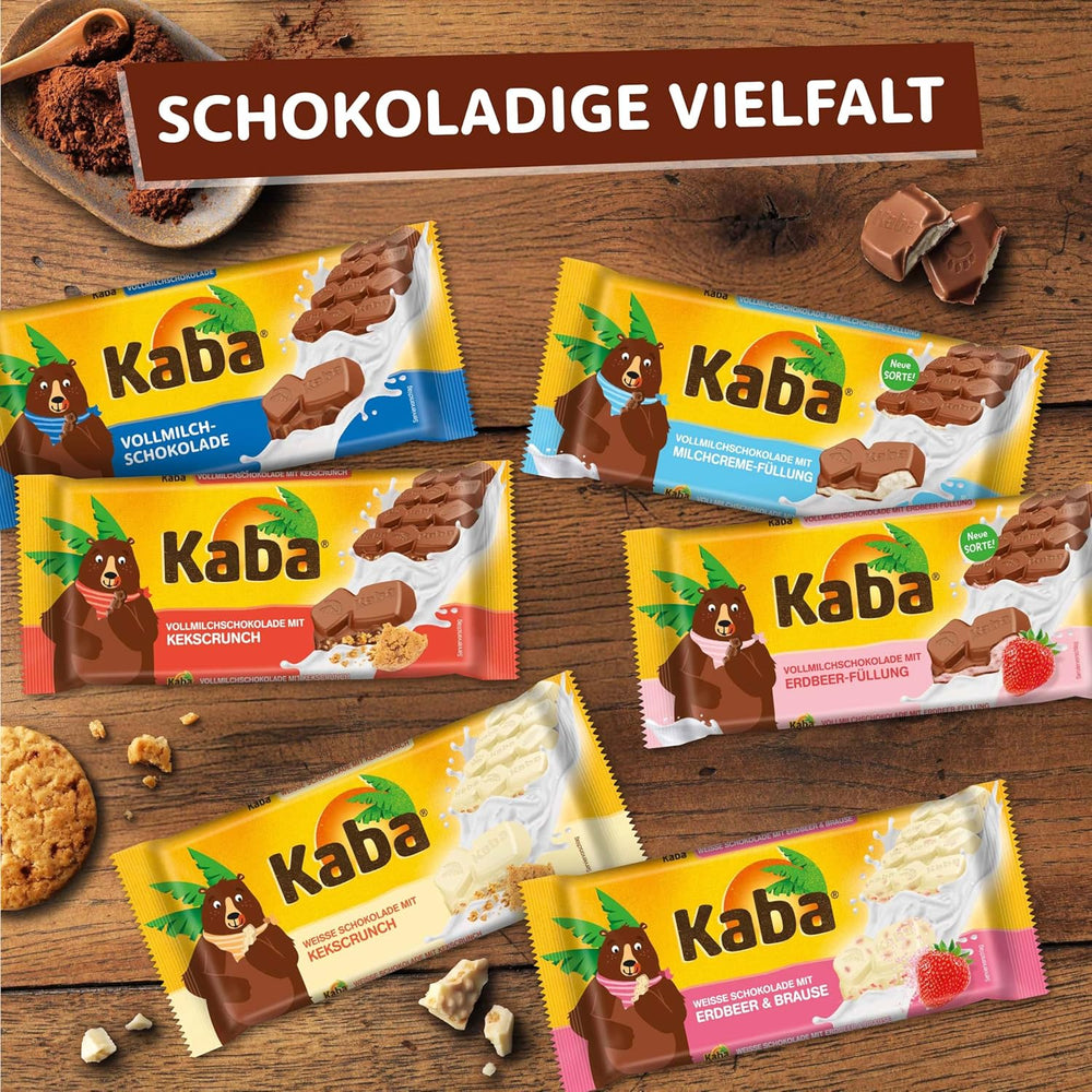 Kaba chocolate con leche entera y crema de leche, barra de chocolate rellena, barra de 90g, chocolate derretido en la boca con crema de leche ligera y sabor original Kaba