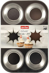 Zenker 62230 Bandeja Horno Cupcake/Muffin 6uds, Banda 29 X 19,5 X 3Cm, Línea Plata Moldes y bandejas Naty Shop