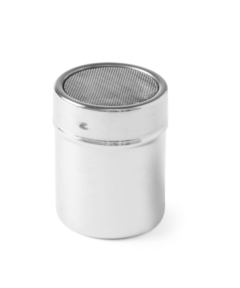 HENDI Shaker pentru zahăr pudră, cu capac sită din tifon, recipient shaker, shaker, ø55x(h)75mm, oțel inoxidabil