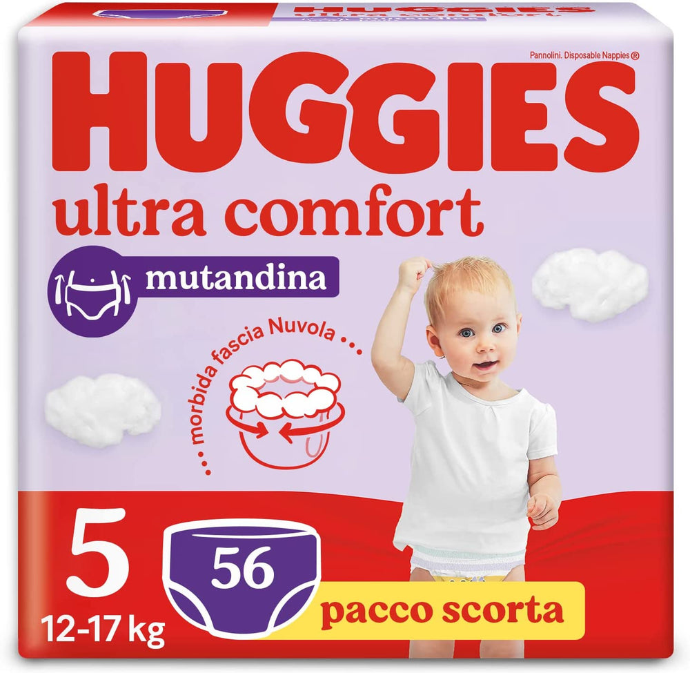 Pañales Huggies Ultra Comfort, talla 5 (12-17 kg), paquete de 56