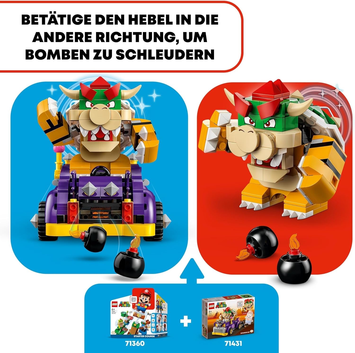 LEGO Super Mario Set de expansión Monster Cart de Bowser Coche de juguete Bowser para niños y niñas Set de un solo personaje Regalo para jugadores para niños de 8 años 71431 Juegos de construcción Besuche den LEGO-Store