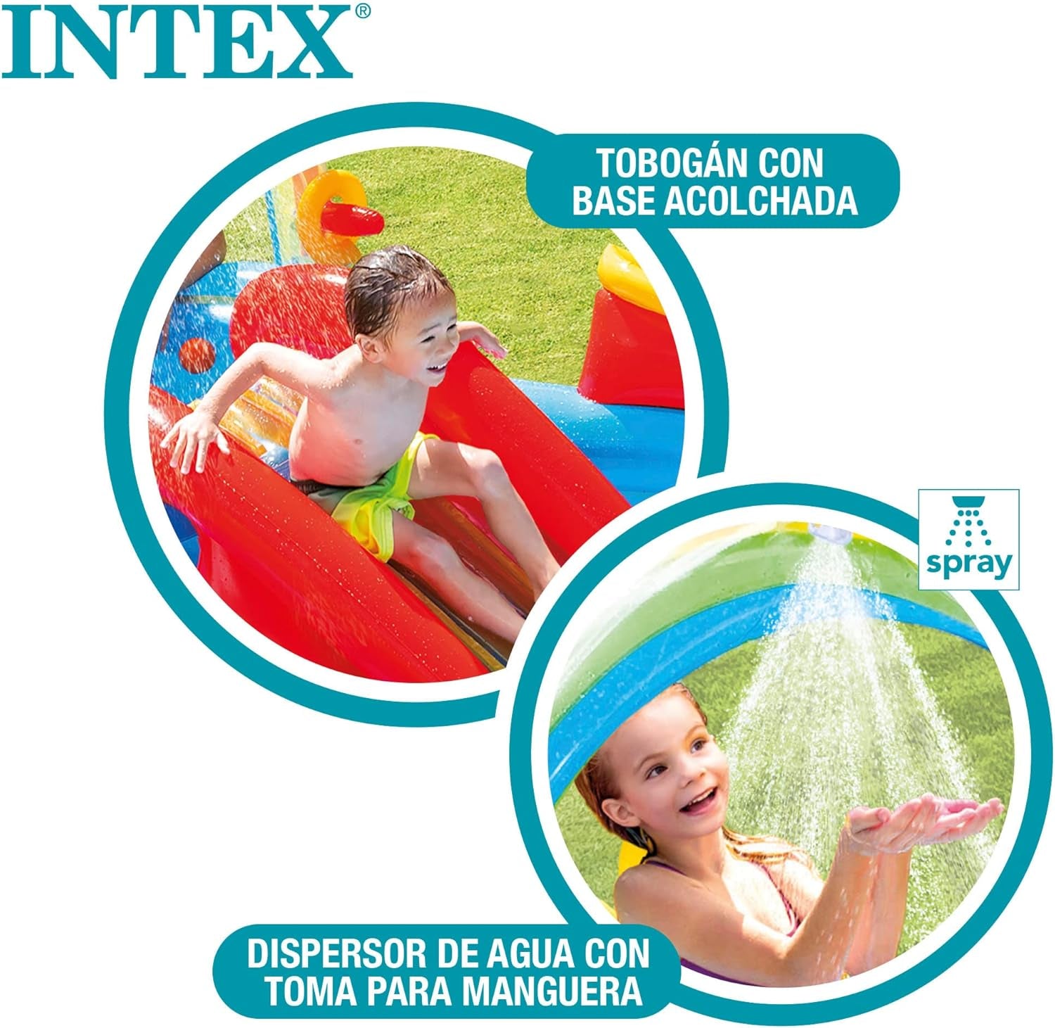 Centro de juegos Intex Rainbow Ring - Piscina elevada para niños - Piscina para niños - 297 x 193 x 135 cm - Para mayores de 3 años 57453NP Multicolor 297x193x135 cm