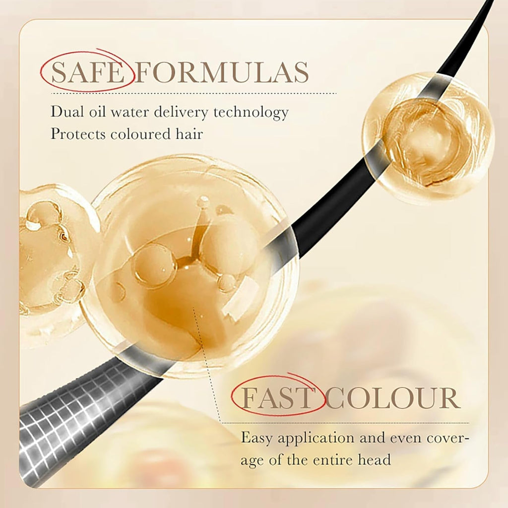 Vopsea de păr maro, șampon pentru vopsit părul - 500ml șampon pentru vopsit părul gri, 100% acoperire gri, ușor și rapid de utilizat, îngrijire perfectă a culorii pentru bărbați și femei Vopsea pentru par Naty Shop