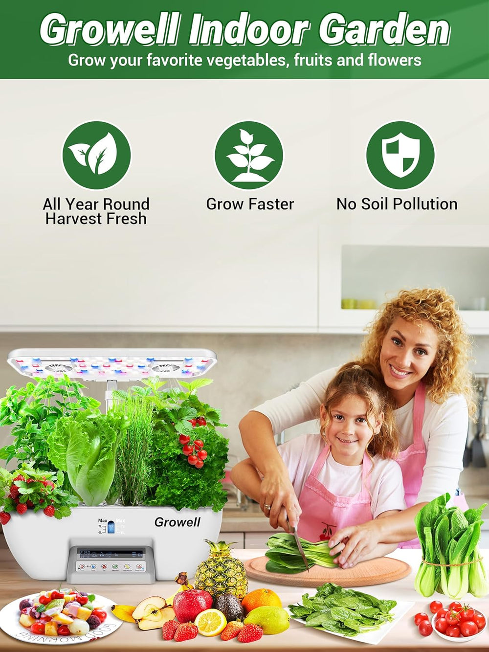 Kit de hidroponía de 17 cápsulas para jardín de hierbas con 102 luces de cultivo de espectro completo de 28W y 2 ventiladores para jardín interior con tanque de bomba de agua