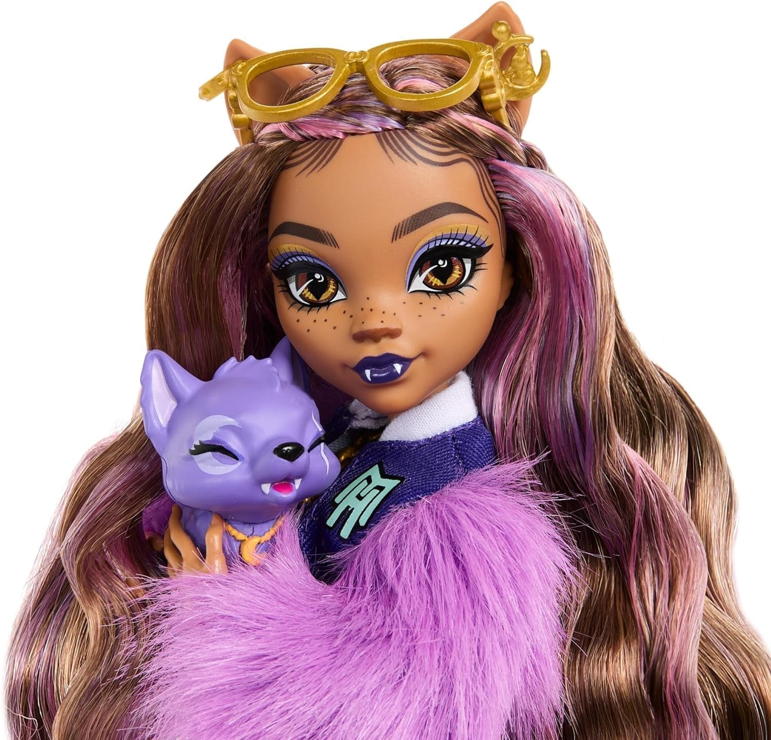 Muñeca Monster High Clawdeen Wolf con Crescent Dog y accesorios como mochila, calendario, snacks y más, HRP65 Naty Shop Muñecas